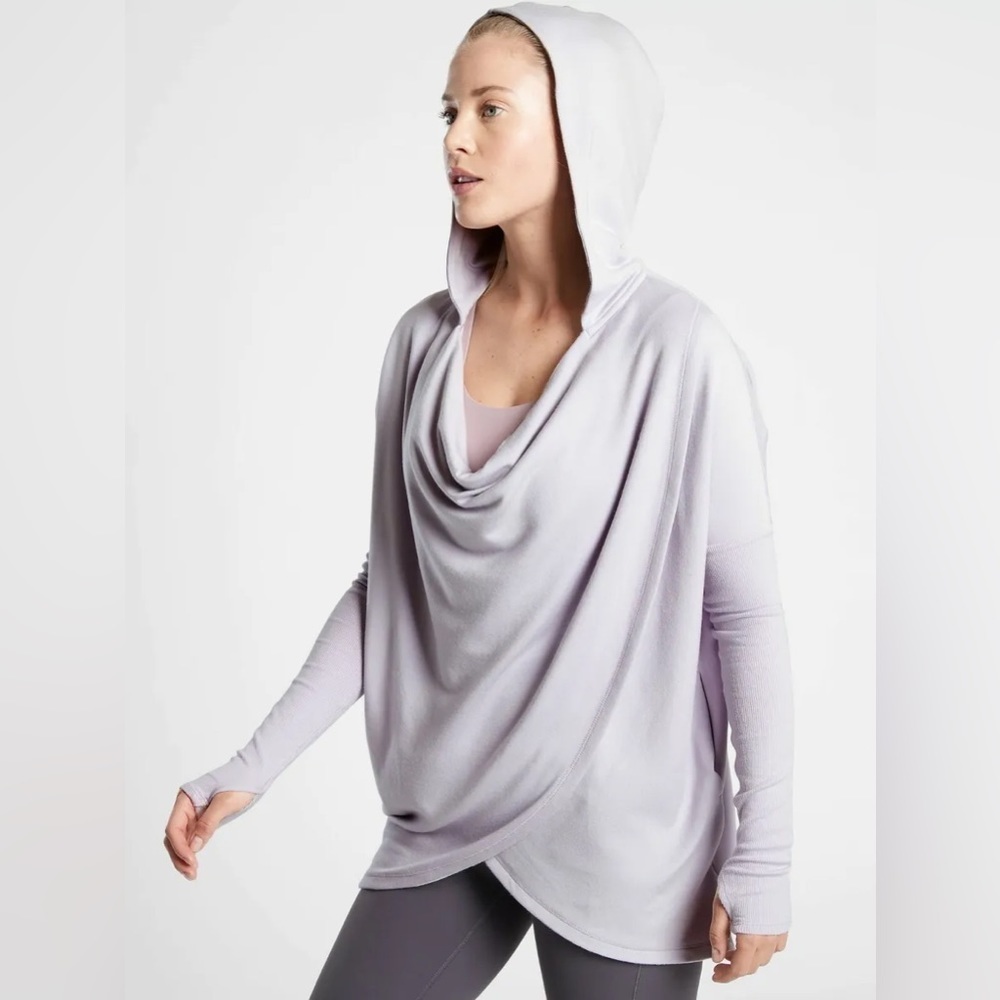 Athleta Purana Lilac Lavender Hoodie Wrap Hooded Sweatshirt Medium - Picture 2 of 10
